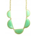 Mint Milky Scalloped Stones Necklace